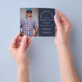 PAPER Photo Man 50th Birthday Party Navy Invite Flyer (Hand)