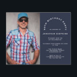 PAPER Photo Man 50th Birthday Party Navy Invite Flyer<br><div class="desc">PAPIER | Foto Man 50th BIrthday Party Navy Invitation. Een voordelig PAPIER (geen kaart) alternatief ZONDER ENVELOPES bij KLEINERE grootte van 4, 5 x 5, 6 inch en tegen een budgetprijs. (Standaard A6-enveloppen zijn het dichtstbijzijnde formaat dat geschikt is). Een volledig aanpasbaar ontwerp, vervang eenvoudig de steekproeffoto met uw en...</div>