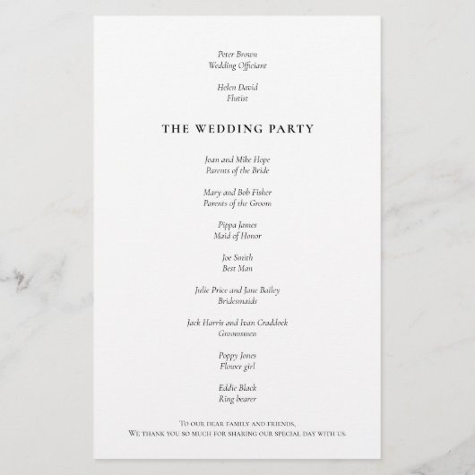 PAPER Photo Moderne Script Wedding Programme Flyer (Achterkant)
