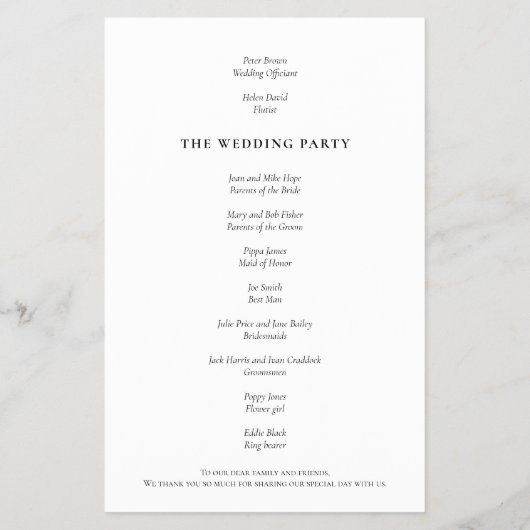 PAPER Photo Moderne Script Wedding Programme Flyer (Achterkant)