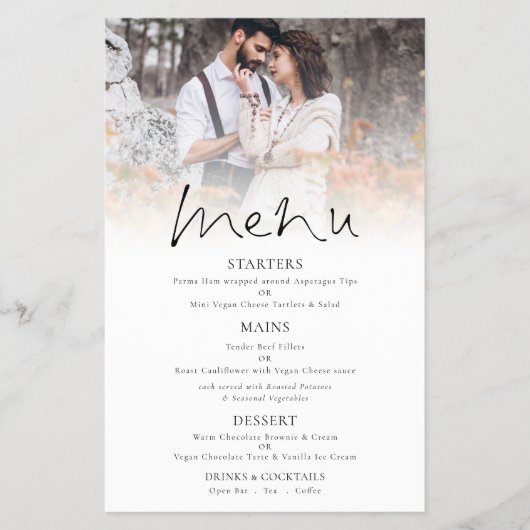 PAPER | Photo Overlay Wedding Thank You Menu (Voorkant)