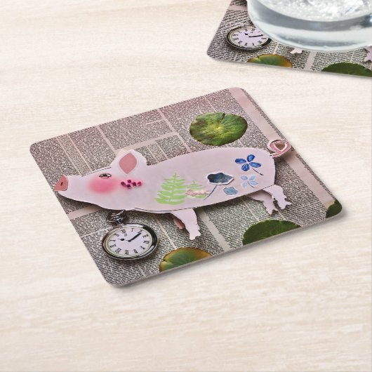 Paper Pig Coaster Kartonnen Onderzetters (Schuin)