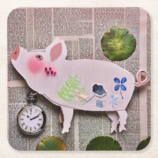 Paper Pig Coaster Kartonnen Onderzetters (Voorkant)