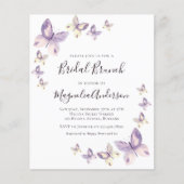 PAPER Pink Butterfly Bridal Brunch Uitnodiging Flyer (Voorkant)