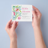 PAPER Pink Floral Baby shower Flyer (Hand)