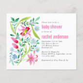 PAPER Pink Floral Baby shower Flyer (Voorkant)