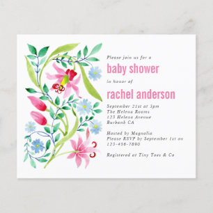 PAPER Pink Floral Baby shower Flyer