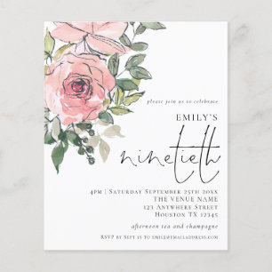 PAPER Pink Florals Ninetieth Party Invision Flyer