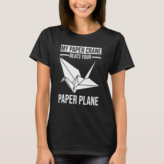 Paper Plane Paper Crane Origami T-shirt (Voorkant)