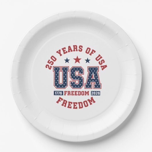 Paper Plate-250th American Independence Tableware Papieren Bordje (Voorkant)