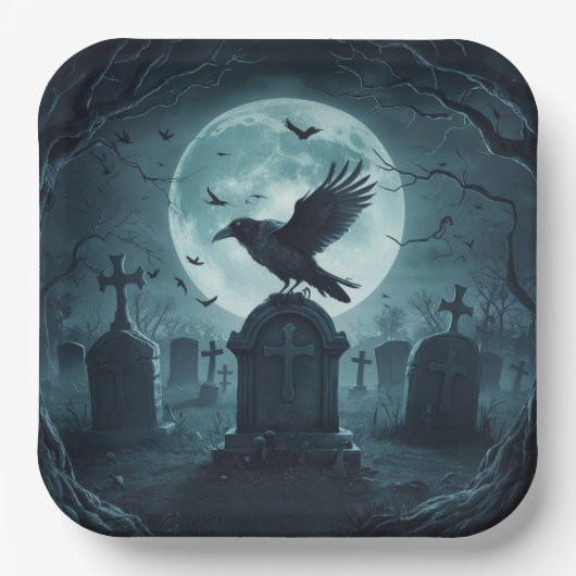 Paper Plate Crow 2 07 Papieren Bordje (Voorkant)