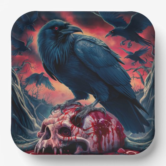 Paper Plate Crow Papieren Bordje (Voorkant)