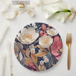 Paper Plate floral wedding/shower Papieren Bordje