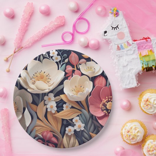 Paper Plate floral wedding/shower Papieren Bordje (Feest)