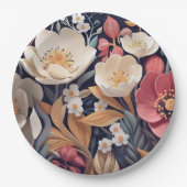 Paper Plate floral wedding/shower Papieren Bordje (Voorkant)