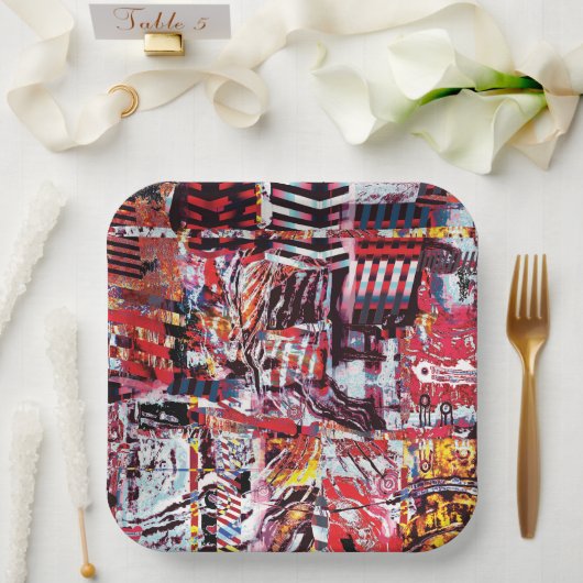 Paper Plate – Fragmented Pulse Papieren Bordje (Huwelijk)