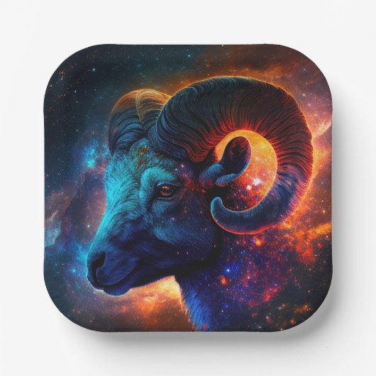 Paper Plate of Aries Zodiac Star Sign Papieren Bordje (Voorkant)
