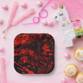 paper plate recycled plastic red texture abstract papieren bordje (Feest)