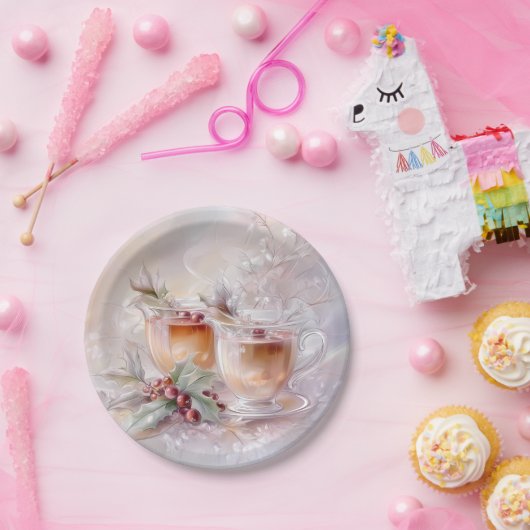 Paper Plate-White Victorian Christmas Papieren Bordje (Feest)