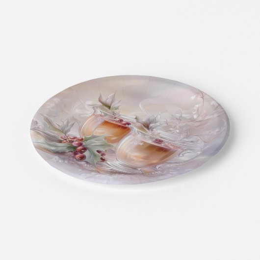 Paper Plate-White Victorian Christmas Papieren Bordje (Gekanteld)