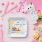 Paper Plate with a cute sleeping plush bunny. Papieren Bordje (Feest)