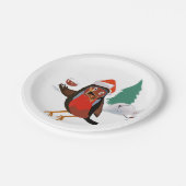 Paper plate with Merry Christmas Robin design Papieren Bordje (Gekanteld)