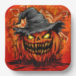Paper Plates 9 Pumpkin 02 Papieren Bordje
