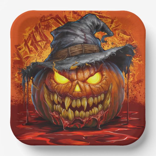 Paper Plates 9 Pumpkin 05 Papieren Bordje (Voorkant)