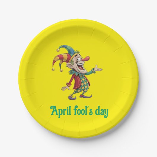 Paper Plates, April fool's Day Clown  Papieren Bordje (Voorkant)