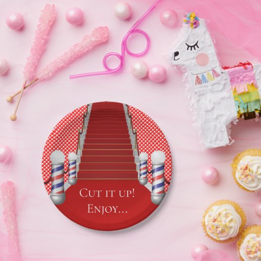 Paper Plates Barbershop Papieren Bordje (Feest)