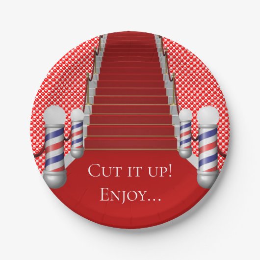 Paper Plates Barbershop Papieren Bordje (Voorkant)