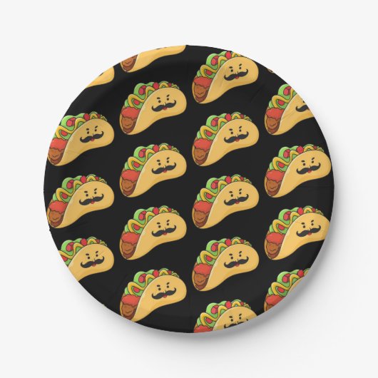 Paper Plates, Black Tacos Papieren Bordje (Voorkant)