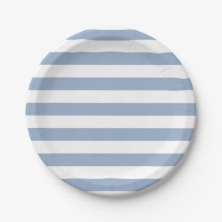 Paper Plates, Blue & White Stripe Birthday Papieren Bordje