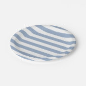 Paper Plates, Blue & White Stripe Birthday Papieren Bordje (Gekanteld)