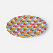 Paper Plates, Blue & White Stripe French Fries Papieren Bordje (Gekanteld)