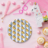 Paper Plates, Blue & White Stripe Hotdogs  Papieren Bordje (Feest)