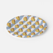Paper Plates, Blue & White Stripe Hotdogs  Papieren Bordje (Gekanteld)