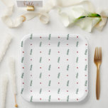 Paper Plates - Christmas Winter Floral Pattern Papieren Bordje<br><div class="desc">Paper Plates 22, 9 cm - Cute Christmas Winter Floral Botanical Pattern</div>