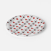 Paper Plates Dentist Teeth Red Hearts  Papieren Bordje (Gekanteld)