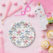 Paper Plates, Elephant Baby Strollers Stork Papieren Bordje (Feest)