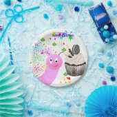 Paper Plates, Happy Birthday Chocolate Cupcake  Papieren Bordje (Feest)