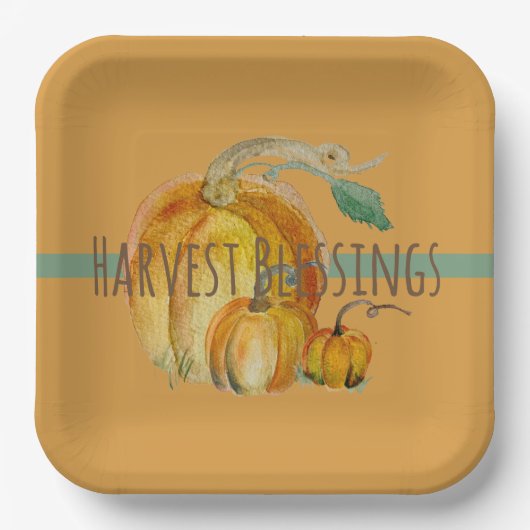 Paper Plates: Harvest Blessings Papieren Bordje (Voorkant)