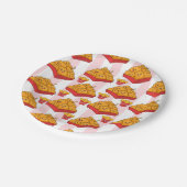 Paper Plates, Pink & White Stripe Chicken Nuggets  Papieren Bordje (Gekanteld)