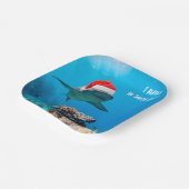 Paper plates, Shark Christmas Papieren Bordje (Gebogen)