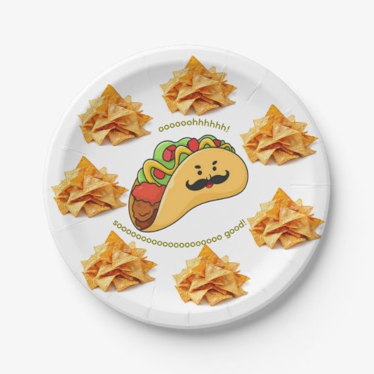 Paper Plates,  Tacos Tortilla Chips Papieren Bordje (Voorkant)