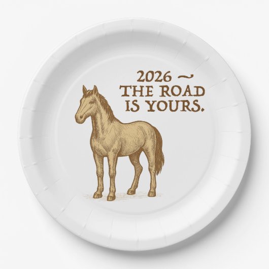 Paper Plates with motivational text and horse Papieren Bordje (Voorkant)