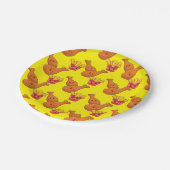 Paper Plates, Yellow French Fries Chicken Papieren Bordje (Gekanteld)
