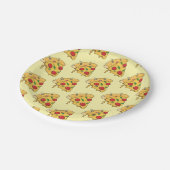 Paper Plates, Yellow Pizza Cheese Papieren Bordje (Gekanteld)