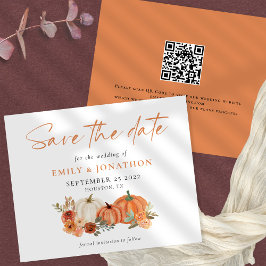 PAPER Pumpkins Florals QR Fall Weduwen Save Date Flyer