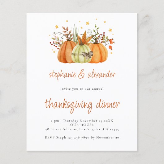 PAPER Pumpkins Terracotta Thanksgiving Dinner Flyer (Voorkant)